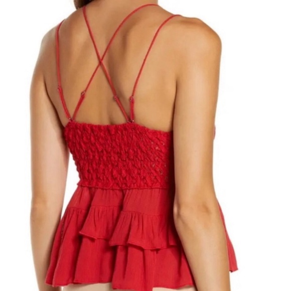 #138  Free People NWT RedAdella Cami Tank - Picture 3 of 7